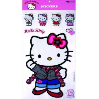 Stickers mousse Hello Kitty1 grand sticker (30 x 21 cm),  4 moyens