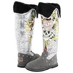 Ed Hardy Snowblazer Nylon Boots Silver Boots