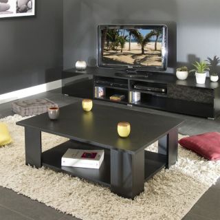 Table basse noire   Dimensions  89 x 67 x 31 cm   1 étagère   Style