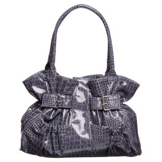 Valencia Blue Croc embossed Shopper Handbag