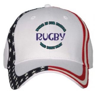 Work Is For People Who Dont Play RUGBY USA Flag Hat