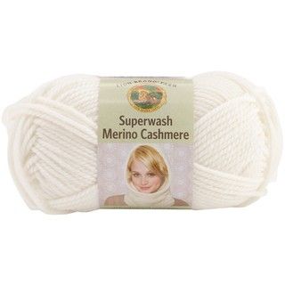 Lion Brand Ivory Superwash Merino Cashmere Yarn