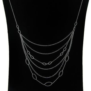 Sterling Silver 18 inch Multi strand Runway Necklace (1 mm