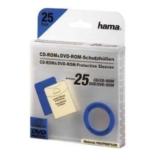 25 PIÈCES, TRANSPARENT   Hama CD/DVD Protective Sleeves, Pack of 25