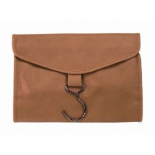 Man Made Leather Hanging Toiletry Bag Color Tan Clothing