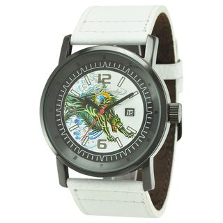 Ed Hardy Mens Black Steel Panther Tattoo Watch