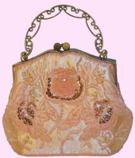 Beaded and Sequined Evening Handbag, Lovely Pattern and