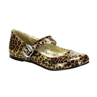  Gold Cheetah Print Cute Shoes Ballet Flat Mary Janes Shoes