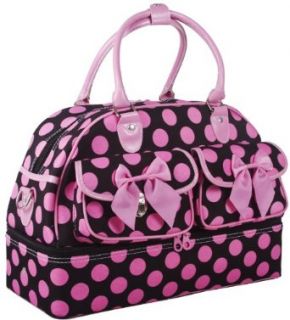 Black and Pink Polka Dot Duffle Bag   Large Dot Clothing