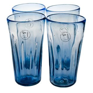Luster Blue Highball Glasses (Set of 4)