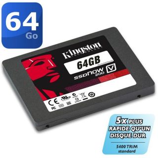 Disque SSD   Capacité 64Go   Interface SATA III 6Gb/s   Format 2.5