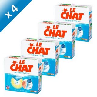 LE CHAT Sensitive 27 lavages x4   Achat / Vente LESSIVE LE CHAT SENSI