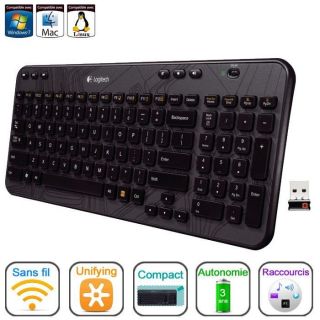 Logitech Wireless Keyboard K360 Dark Grey   Achat / Vente CLAVIER