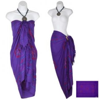 Sarong w/ Triple Embroidery Purple Clothing