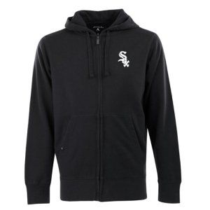 Chicago White Sox Full Zip Hooded Mens Sweatshirt (Black