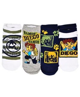 Go, Diego, Go Vamos 4 Pack Mini Crew Socks (Sizes 4   6