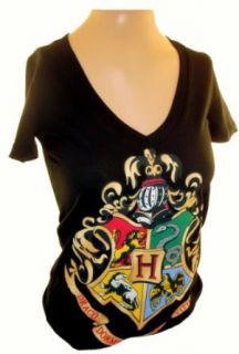 Harry Potter Ladies T Shirt   V Neck Hogwarts Crest