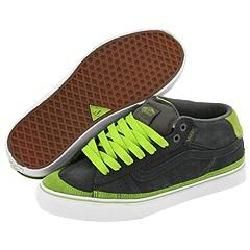 Vans J Lay Mid Pewter/Lime Green Athletic