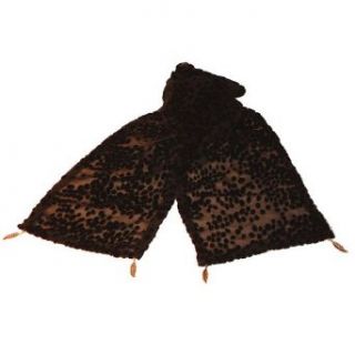Black Confetti Scarf in Burnout Velvet Finished With