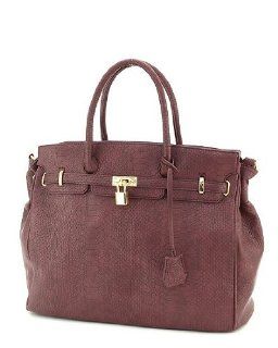 Croc Finish Office Tote Handbag   Choice of Colors (Burgundy) Shoes