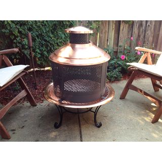 Chiminea Copper Firepit Combo with Screen