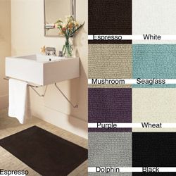 Set of Two Canvas backed Solid colored Cotton Casual 34 inch Bath Rugs