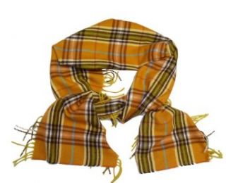 Orange with brown, white, green and blue plaid Scarf
