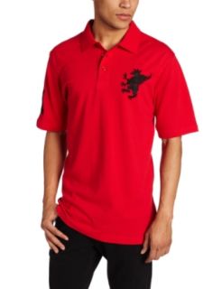 Southpole Mens Embroidered Lion at Chest Solid Color Polo
