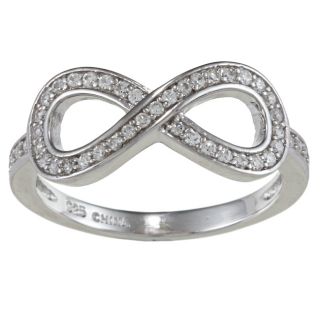 La Preciosa Sterling Silver Cubic Zirconia Infinity Ring