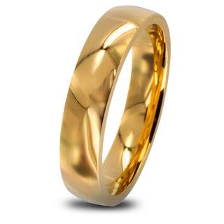 Stainless Steel Goldplated Wedding Band Ring (4mm)