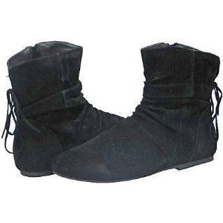  Bamboo Tinker 94 Black Faux Suede Women Ankle Boots, 8 M US Shoes