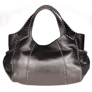 Vintage Reign Gail Embossed Leather Satchel Bag