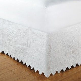 White King size Milano 15 inch Drop Quilted Bedskirt