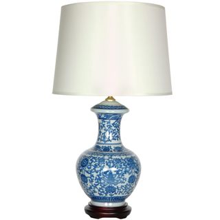 Blue and White Porcelain Round Vase Lamp (China)