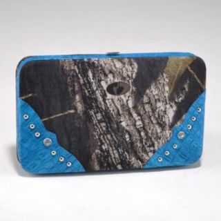 Camouflage Frame Checkbook Wallet With Stud Accents