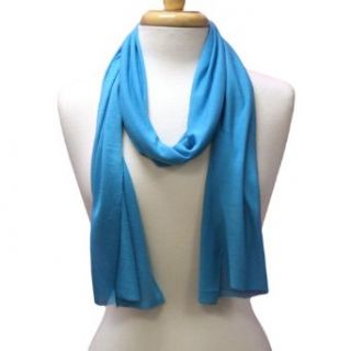 Turquoise Simple Jersey Thin Knit Lightweight Scarf