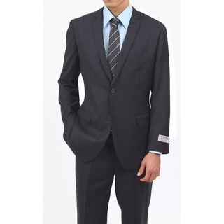 Tazio Mens Slim Fit Charcoal 2 button Suit
