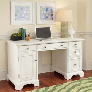 Home Styles Naples White Finish Pedestal Desk