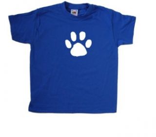 Paw Print Royal Blue Kids T Shirt Clothing