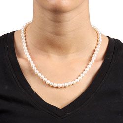 White 6 7mm Freshwater Pearl Necklace (18 24 inch)