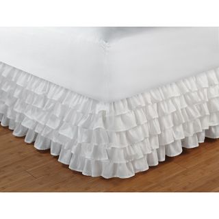 Multi Ruffle White 15 Inch Drop Queen Bedskirt