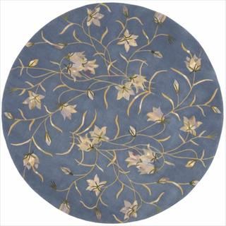 Hand tufted Julian Floral Blue Rug (8 Round)