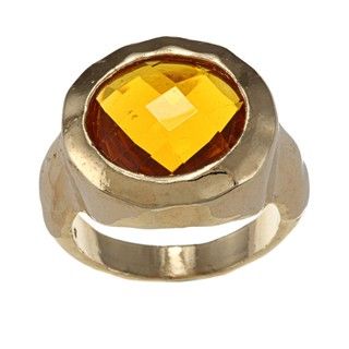 NEXTE Jewelry Goldtone Canary Yellow Faux Stone Ring