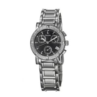 Bulova Womens Diamonds Stainless Steel Chronograph Quartz Watch