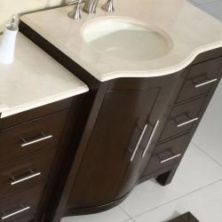 Bathroom Single Sink Cabinet Vanity Lavatory (54 inch)