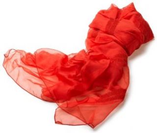 Armani Womens Silk Scarf, Red Clothing