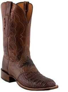 Lucchese 1883 Cowboy Exotic Hornback Caiman C1064 Brown Shoes