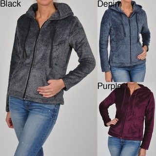 La Cera Womens Luxury Plush Heather Fleece Jacket