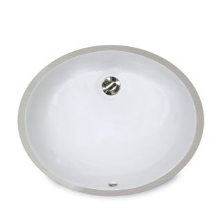 14 x 11 inch White Undermount Ceramic Oval Bathroom Sink