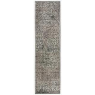 Graphic Illusions Grey Antique Damask Pattern Rug (23 X 8